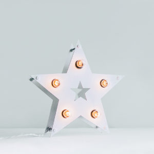 Белая звезда с лампочками в стиле Loft – декор от Family Lights