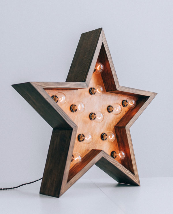 Звезда с лампочками ThinOpenBox с бортиком от семейной мастерской Family Lights