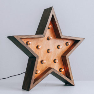 Звезда с лампочками ThinOpenBox с бортиком от мастерской Family Lights